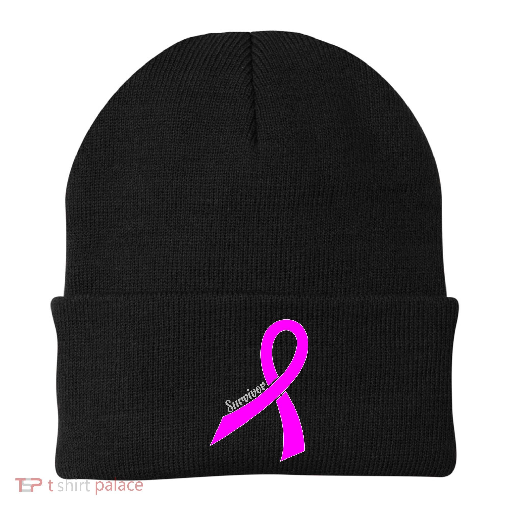 Survivor Breast Cancer Ribbon Beanie