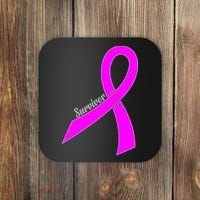 Survivor Breast Cancer Ribbon Coaster thumb 0