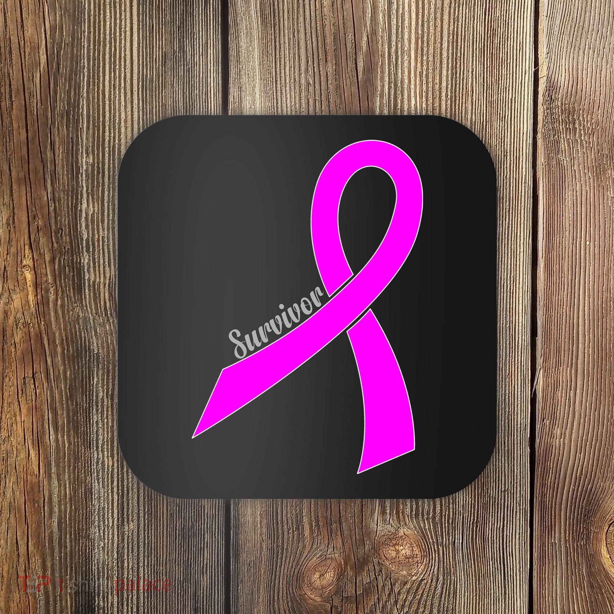 Survivor Breast Cancer Ribbon Coaster