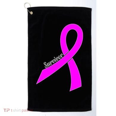 Survivor Breast Cancer Ribbon Golf Towel