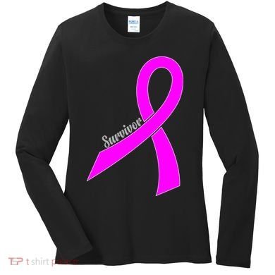Survivor Breast Cancer Ribbon Women's Long Sleeve Shirt