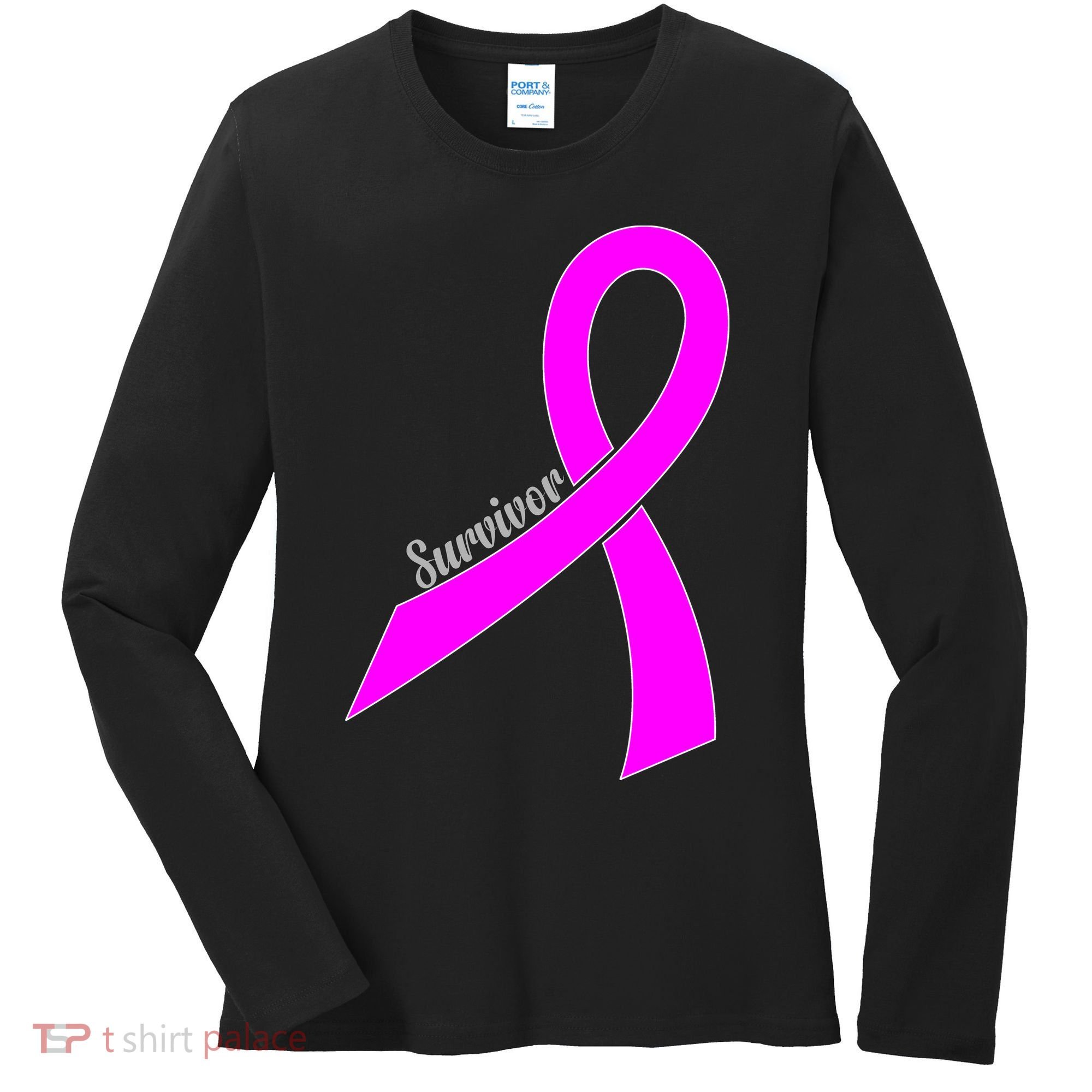Survivor Breast Cancer Ribbon Women's Long Sleeve Shirt