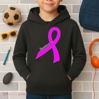 Survivor Breast Cancer Ribbon Kids Hoodie thumb 2