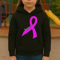 Survivor Breast Cancer Ribbon Kids Hoodie thumb 3