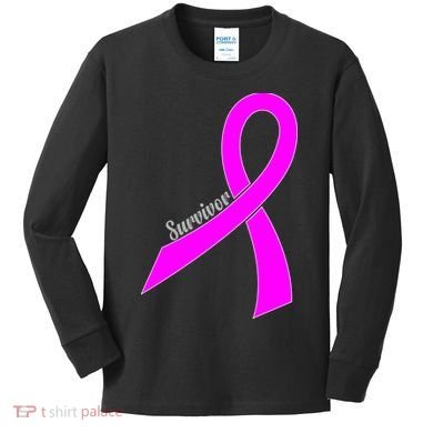 Survivor Breast Cancer Ribbon Kids Long Sleeve Shirt
