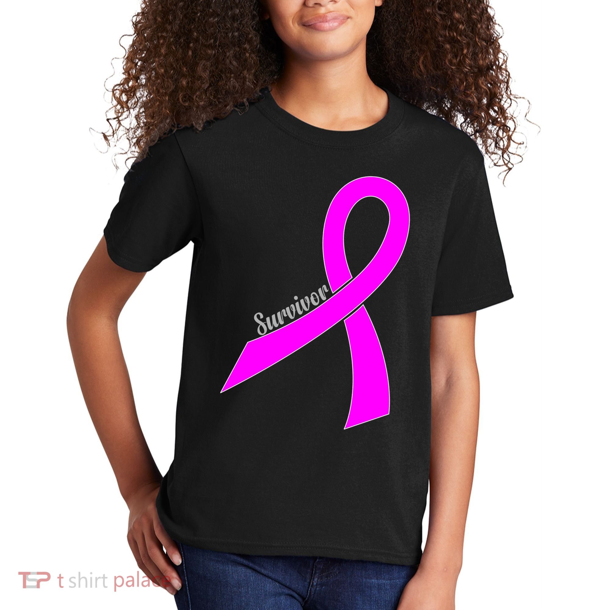 Survivor Breast Cancer Ribbon Kids T-Shirt