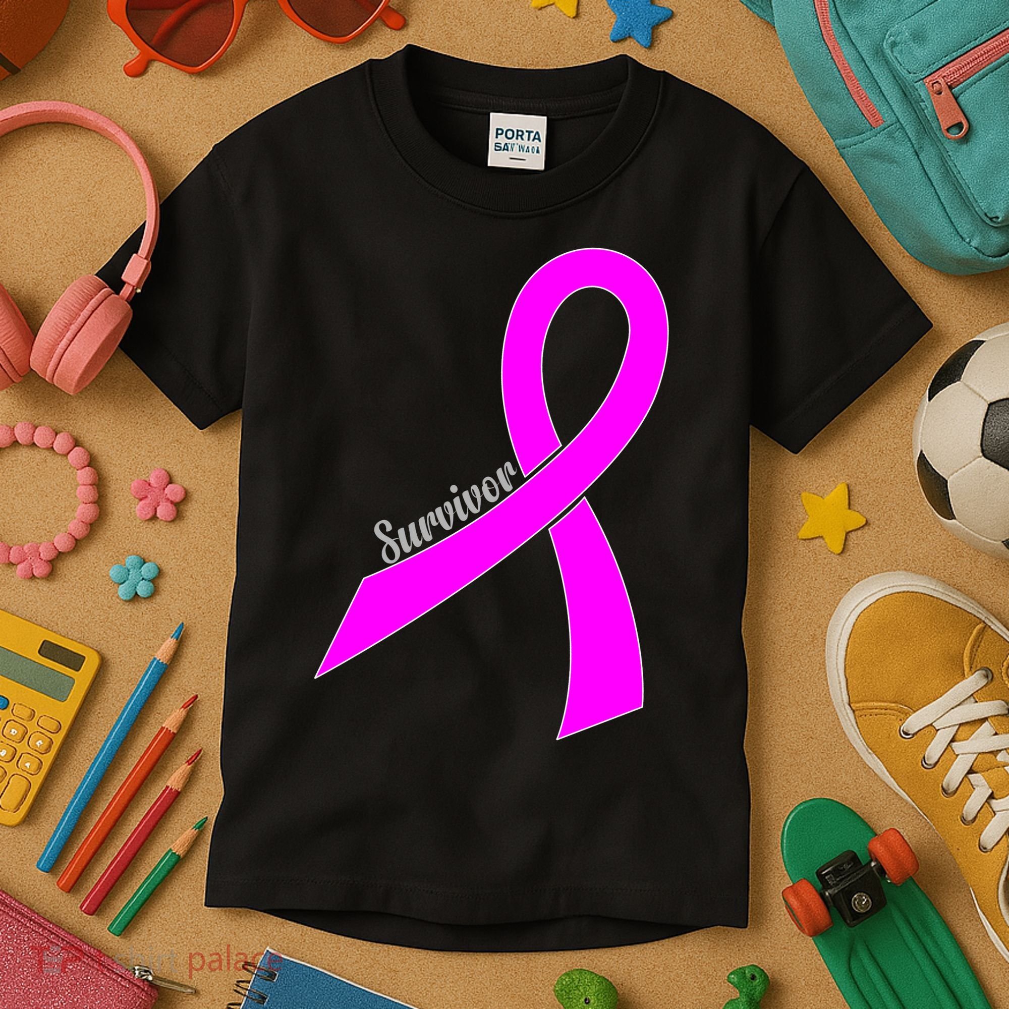 Survivor Breast Cancer Ribbon Kids T-Shirt