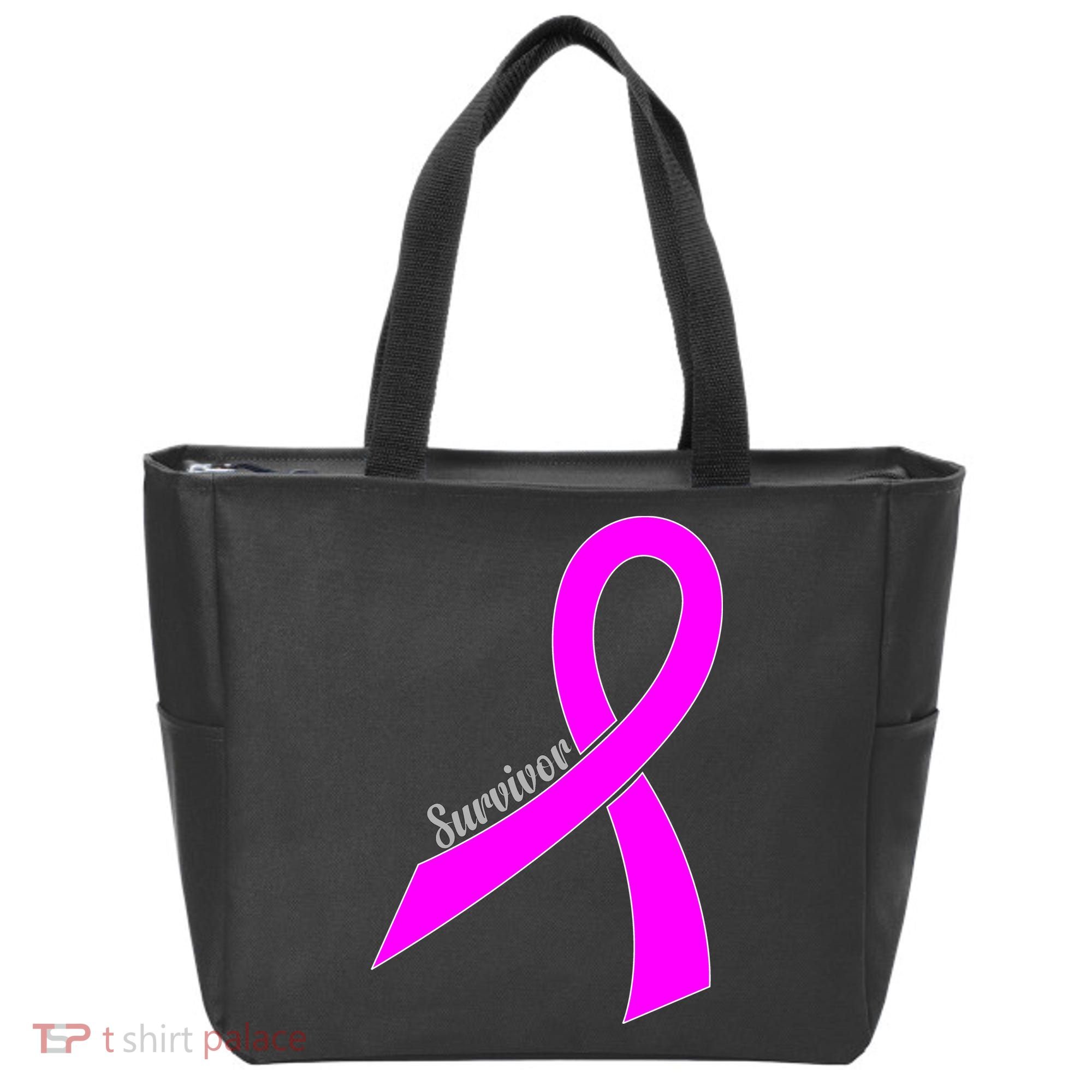 Survivor Breast Cancer Ribbon Tote Bag