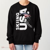Skiing USA Support The Team USA Flag Ski Women's Sweatshirt thumb 0