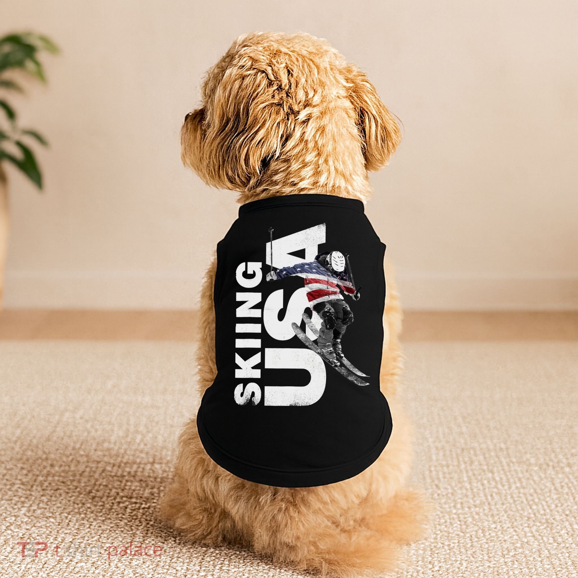 Skiing USA Support The Team USA Flag Ski Doggie Tank