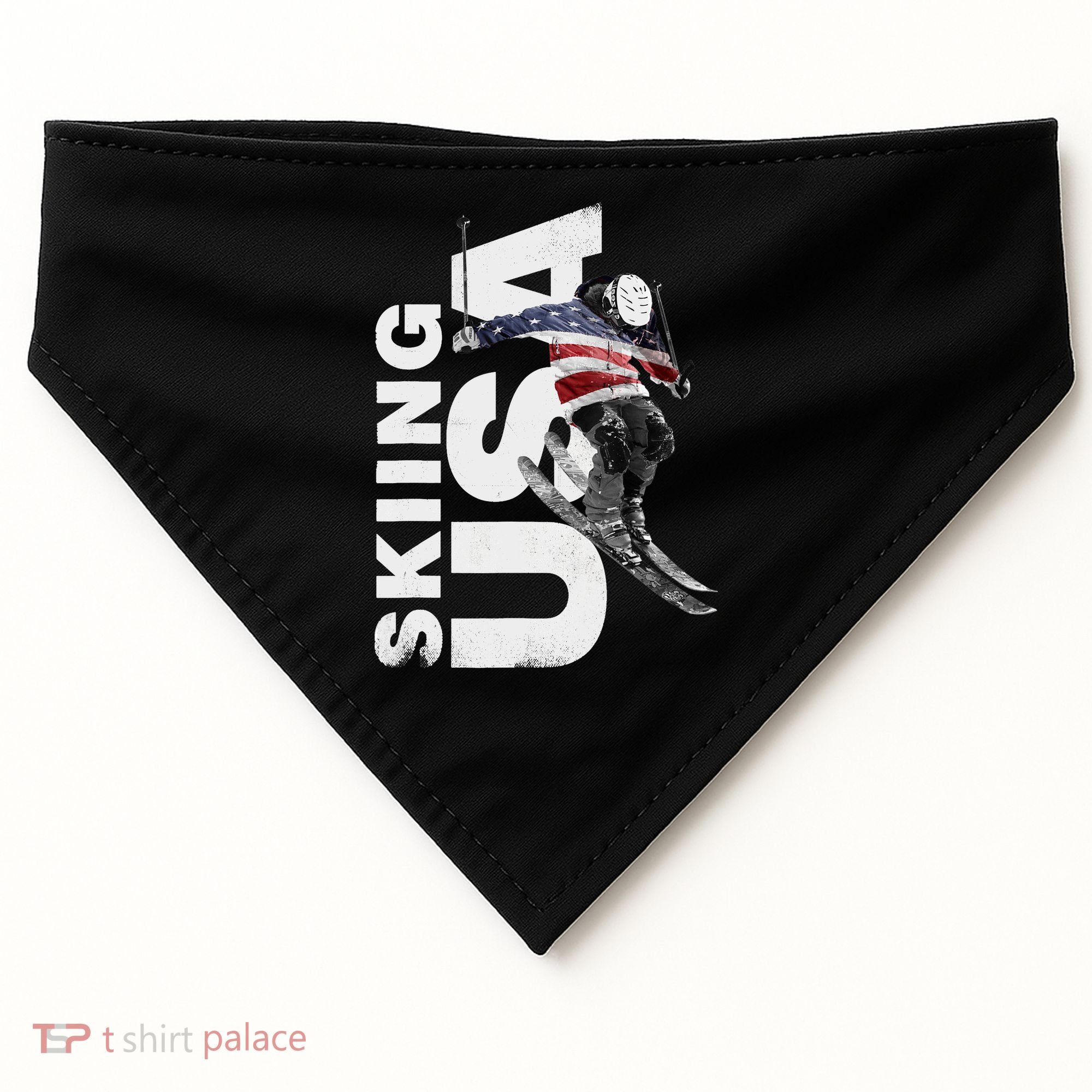 Skiing USA Support The Team USA Flag Ski USA-Made Doggie Bandana