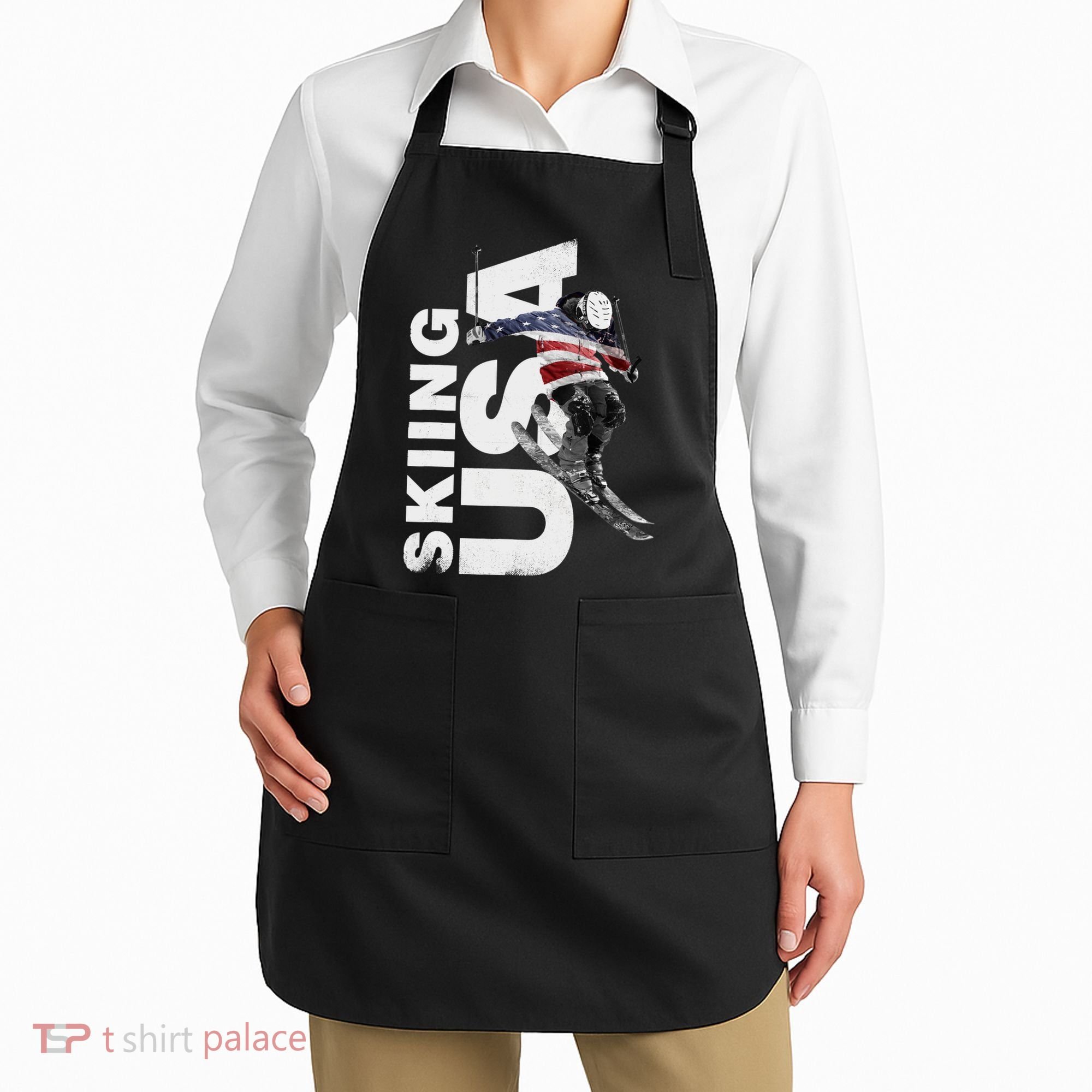Skiing USA Support The Team USA Flag Ski Apron