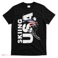 Skiing USA Support The Team USA Flag Ski T-Shirt thumb 0