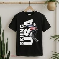 Skiing USA Support The Team USA Flag Ski T-Shirt thumb 2
