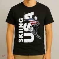 Skiing USA Support The Team USA Flag Ski T-Shirt thumb 3