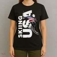 Skiing USA Support The Team USA Flag Ski T-Shirt thumb 4