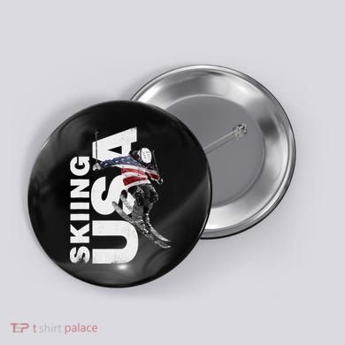 Skiing USA Support The Team USA Flag Ski Button