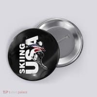 Skiing USA Support The Team USA Flag Ski Button thumb 0