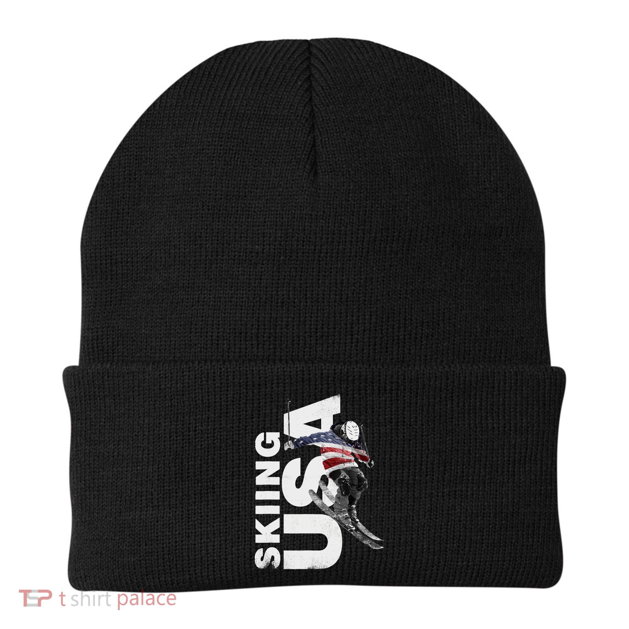 Skiing USA Support The Team USA Flag Ski Beanie
