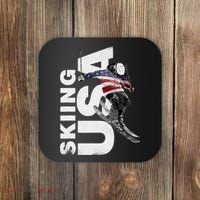 Skiing USA Support The Team USA Flag Ski Coaster thumb 0