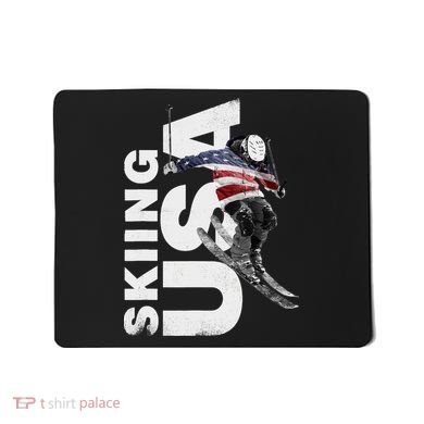 Skiing USA Support The Team USA Flag Ski Mousepad