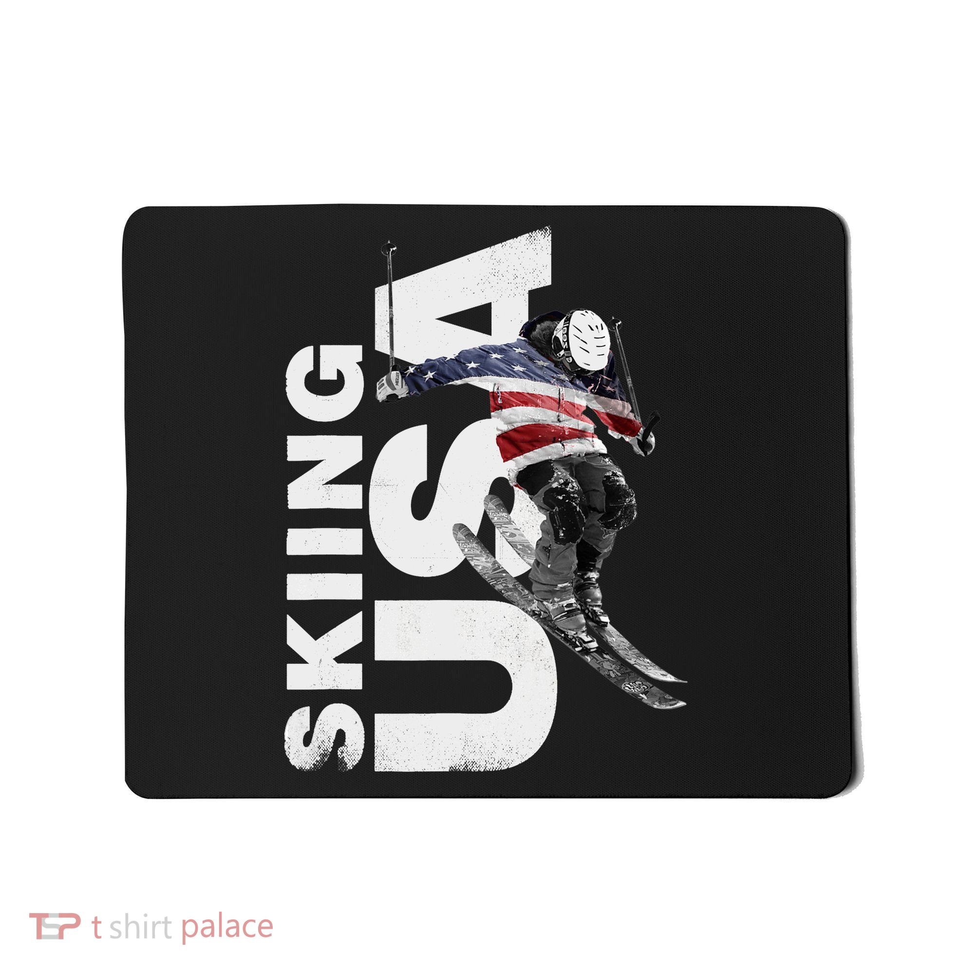 Skiing USA Support The Team USA Flag Ski Mousepad