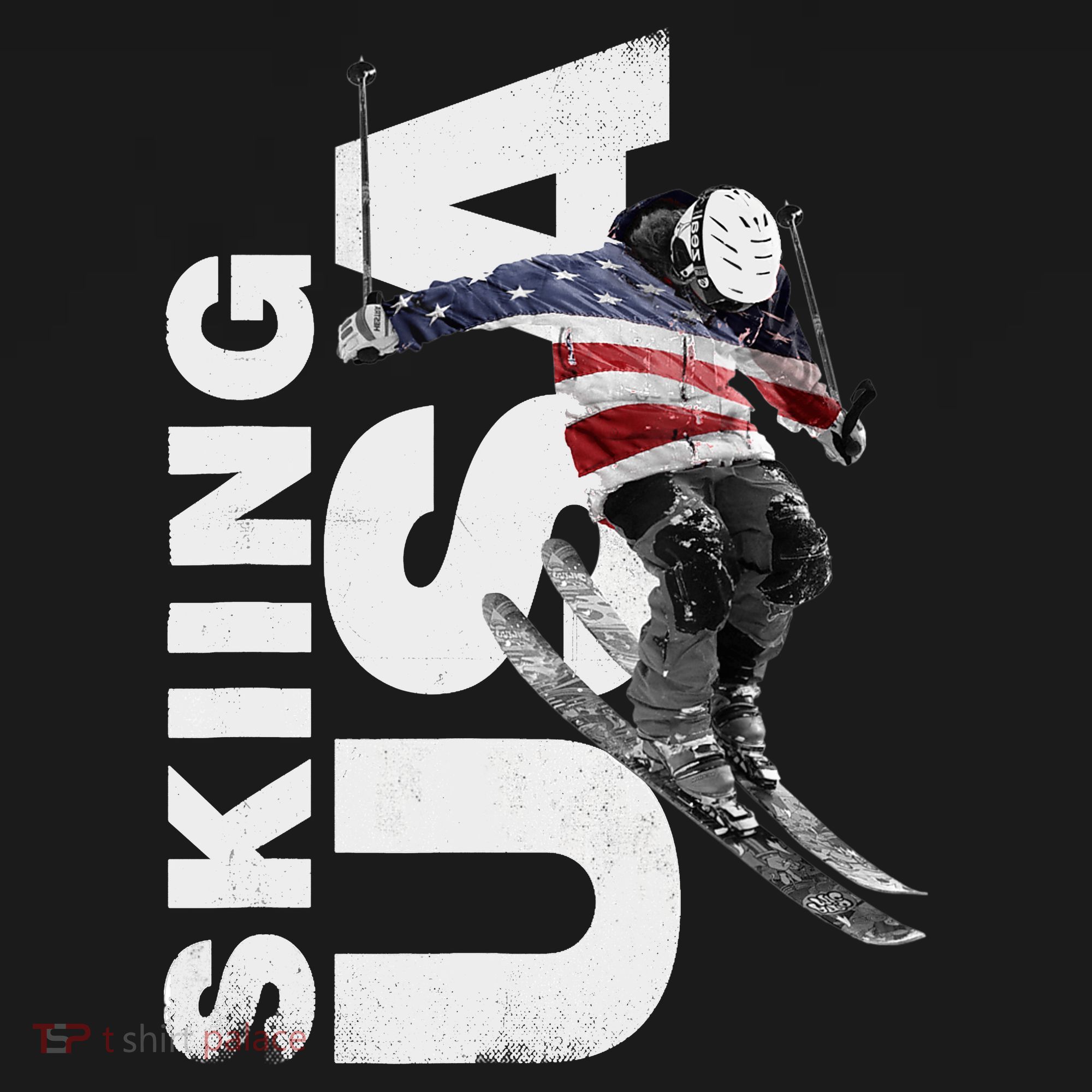 Skiing USA Support The Team USA Flag Ski Mousepad