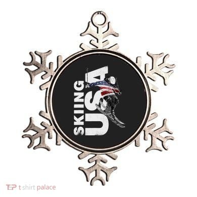 Skiing USA Support The Team USA Flag Ski Ornament