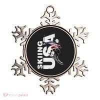 Skiing USA Support The Team USA Flag Ski Ornament thumb 0