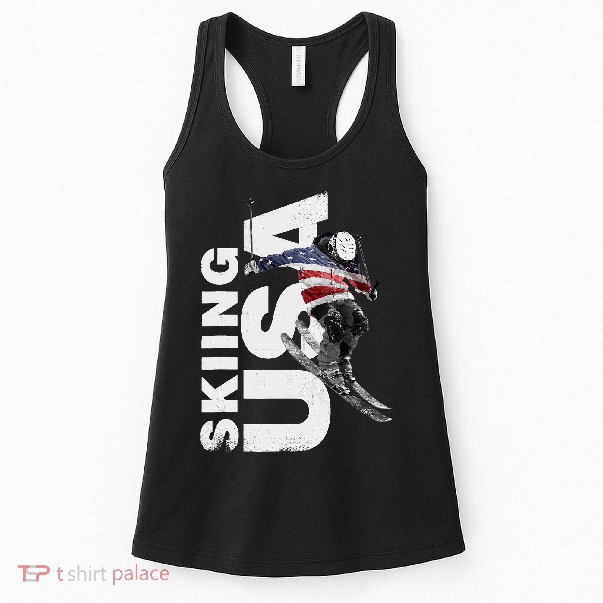 Skiing USA Support The Team USA Flag Ski Women's Tank Top