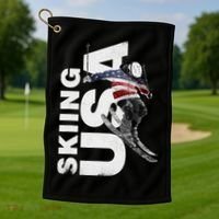 Skiing USA Support The Team USA Flag Ski Golf Towel thumb 1