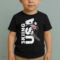 Skiing USA Support The Team USA Flag Ski Toddler T-Shirt thumb 2