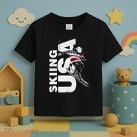 Skiing USA Support The Team USA Flag Ski Toddler T-Shirt thumb 3