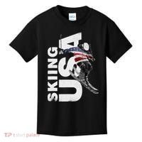 Skiing USA Support The Team USA Flag Ski Kids T-Shirt thumb 0