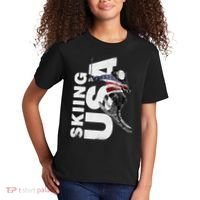 Skiing USA Support The Team USA Flag Ski Kids T-Shirt thumb 2