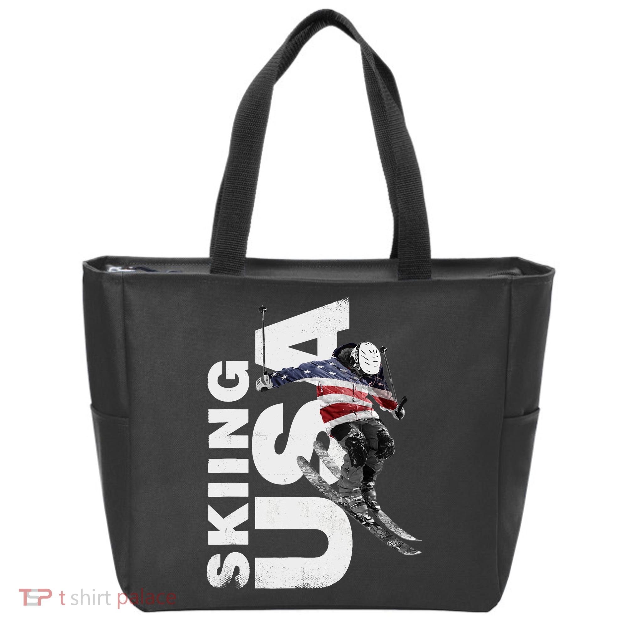 Skiing USA Support The Team USA Flag Ski Tote Bag