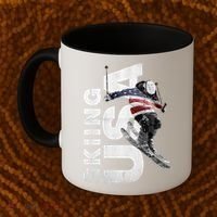 Skiing Usa Support The Team Cool Gift Usa Flag Ski Funny Gift Coffee Mug thumb 2