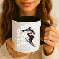 Skiing Usa Support The Team Cool Gift Usa Flag Ski Funny Gift Coffee Mug thumb 3
