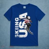 Skiing Usa Support The Team Cool Gift Usa Flag Ski Funny Gift T-Shirt thumb 5