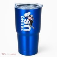 Skiing Usa Support The Team Cool Gift Usa Flag Ski Funny Gift Tumbler thumb 0