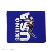 Skiing Usa Support The Team Cool Gift Usa Flag Ski Funny Gift Mousepad thumb 0