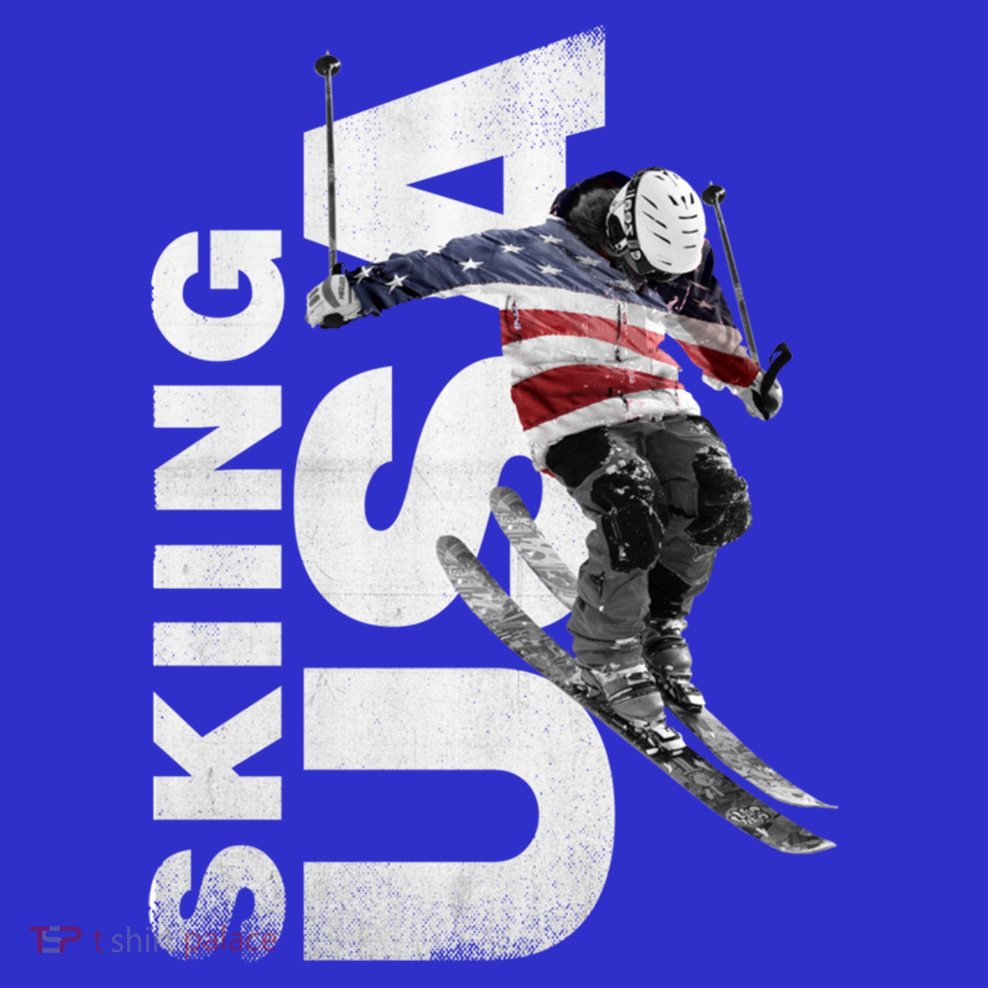 Skiing Usa Support The Team Cool Gift Usa Flag Ski Funny Gift Women's Tank Top