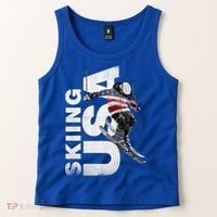 Skiing Usa Support The Team Cool Gift Usa Flag Ski Funny Gift Tank Top thumb 2