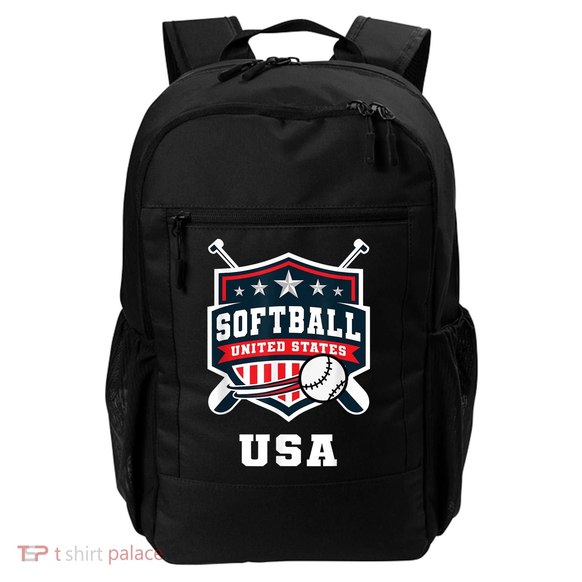 Softball USA Support the Team Shirt USA Flag Backpack