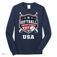 Softball USA Support the Team Shirt USA Flag Long Sleeve Shirt thumb 0