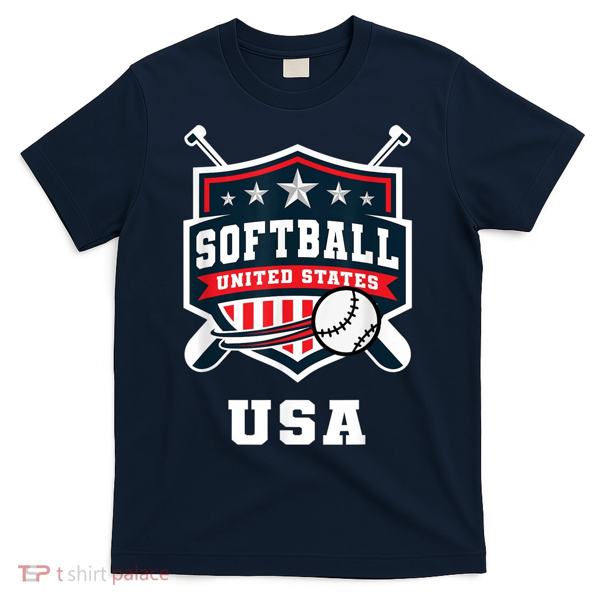 Softball USA Support the Team Shirt USA Flag T-Shirt
