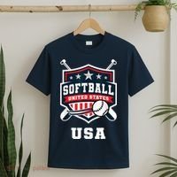 Softball USA Support the Team Shirt USA Flag T-Shirt thumb 2