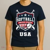 Softball USA Support the Team Shirt USA Flag T-Shirt thumb 3