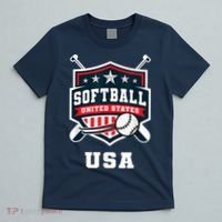 Softball USA Support the Team Shirt USA Flag T-Shirt thumb 5