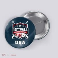 Softball USA Support the Team Shirt USA Flag Button thumb 0